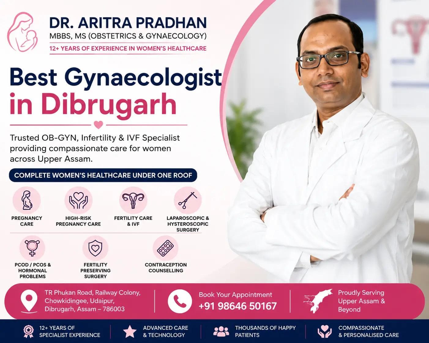 Best Gynaecologist in Dibrugarh: Dr. Aritra Pradhan – Trusted OB-GYN & Infertility Specialist in Upper Assam